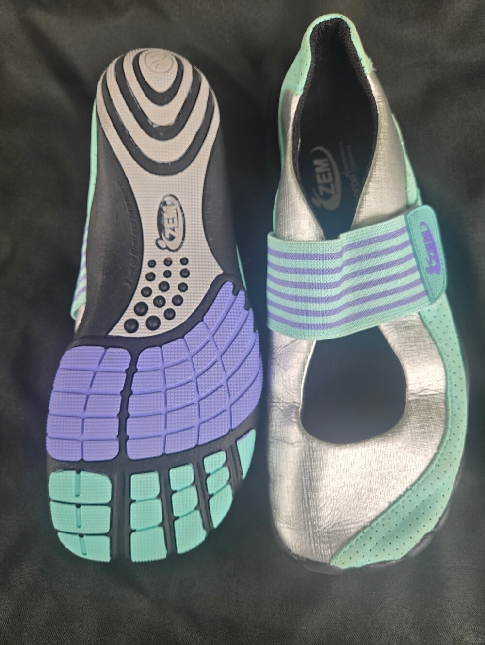 Women’s Mint & Lavender Mary Jane Flat with Elastic Strap